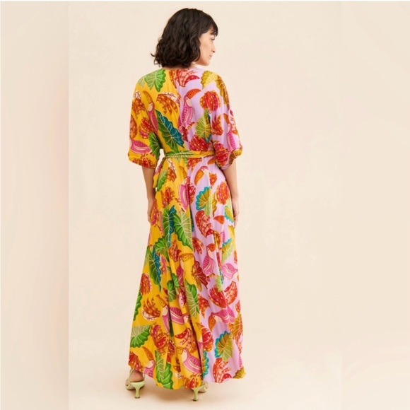 Farm Rio
 Mixed Beaks & Bananas Maxi Wrap Dress main image 1